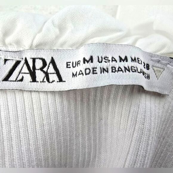 Zara- White Ruffled Bodysuit - Picture 6 of 12